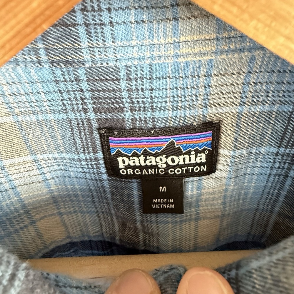 Patagonia Conversion Fjord Flannel Shirt Mens M Blue Cotton Outdoors Casual - Picture 7 of 9